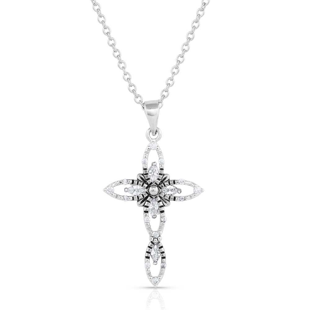 image of Star of Wonder Crystal Cross Necklace