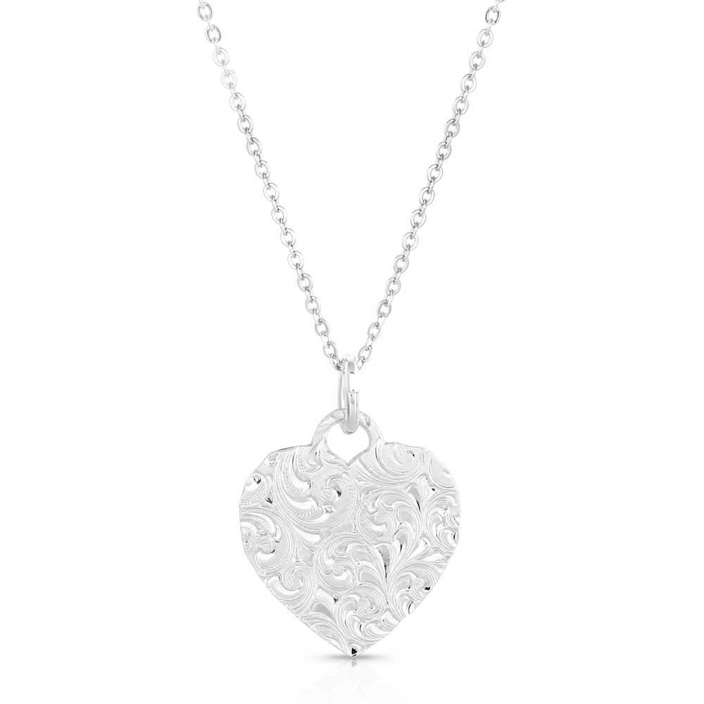 image of Chiseled Heart Turquoise Necklace