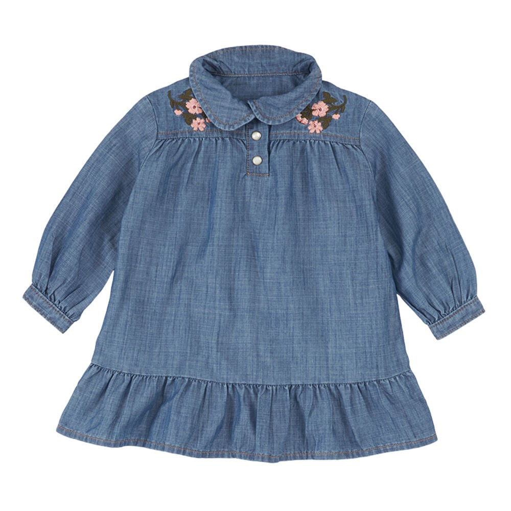 image of Girl's Embroidered Long Sleeve Dress