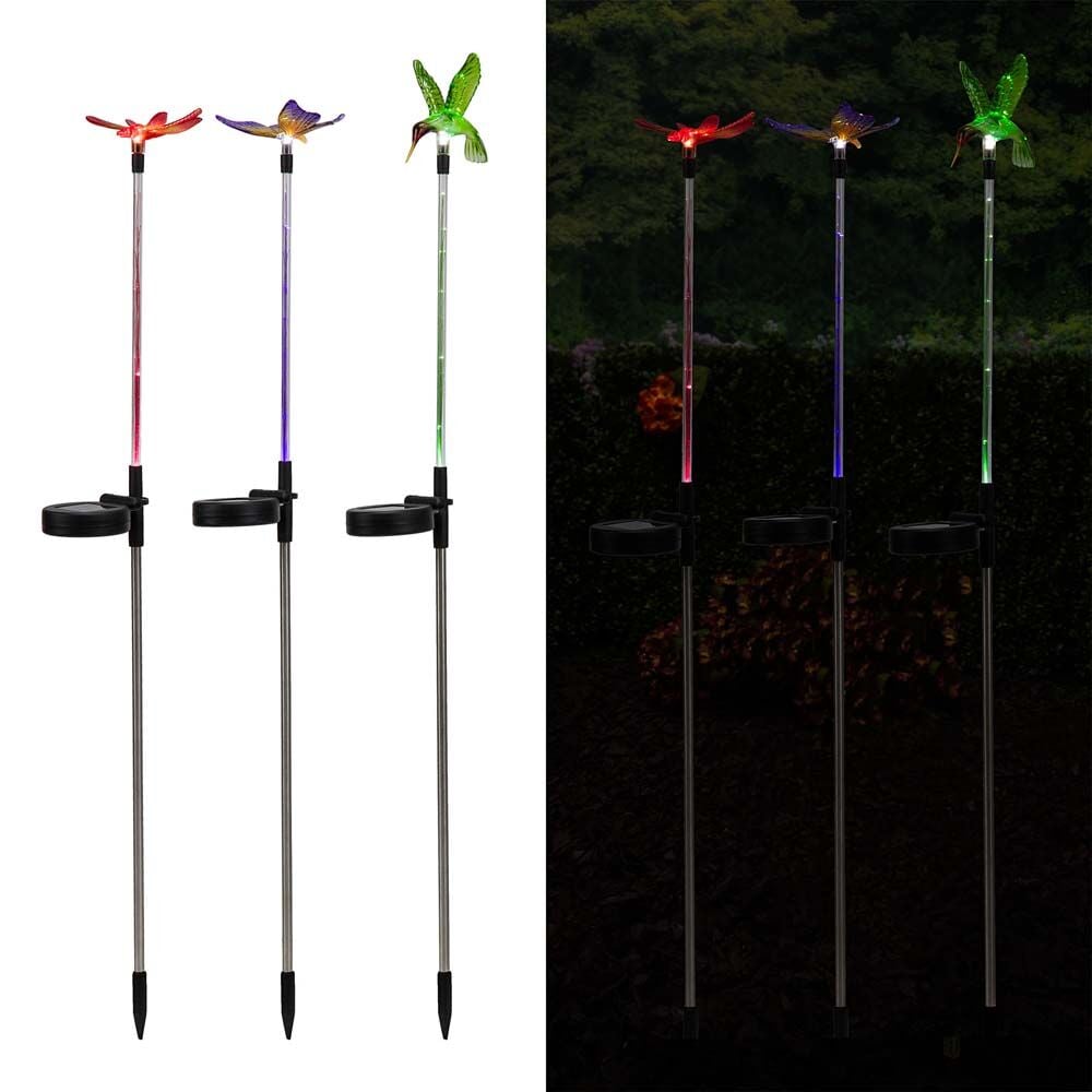 image of Solar Insects and Bird Garden Stake