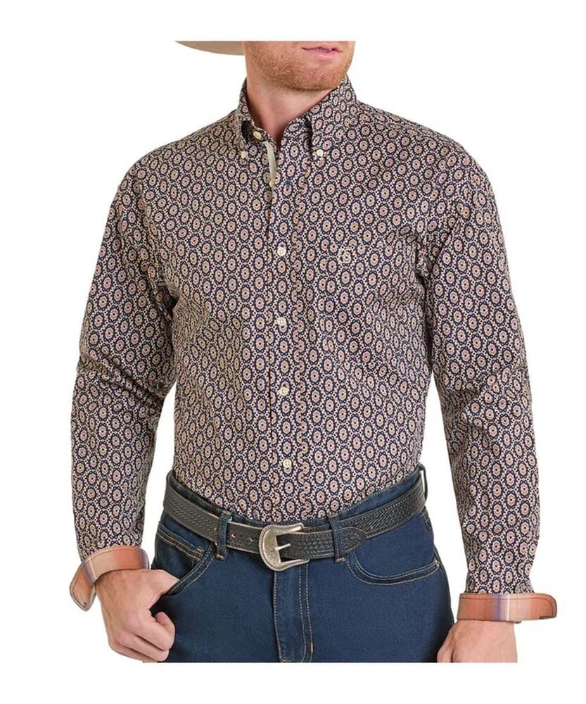 image of Men's Button Down Long Sleeve Shirt, Navy