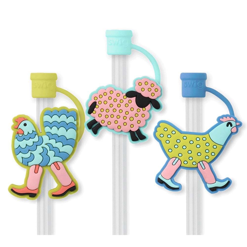 image of Funky Chicken Straw Topper Set