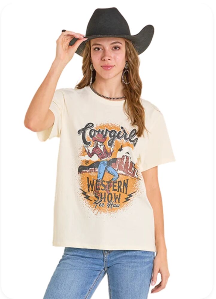 image of Women's Graphic Short Sleeve T-Shirt, Cream