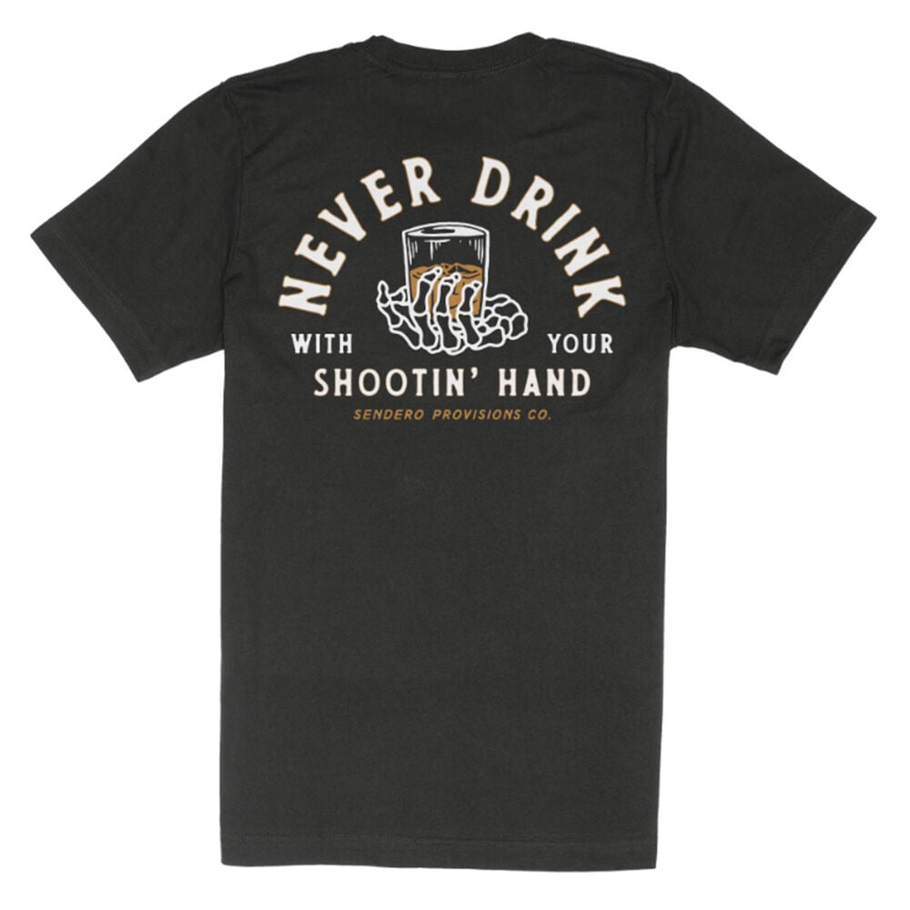 image of Sendero Provisions Co. Men's T-Shirt- Shootin' Hand, Black