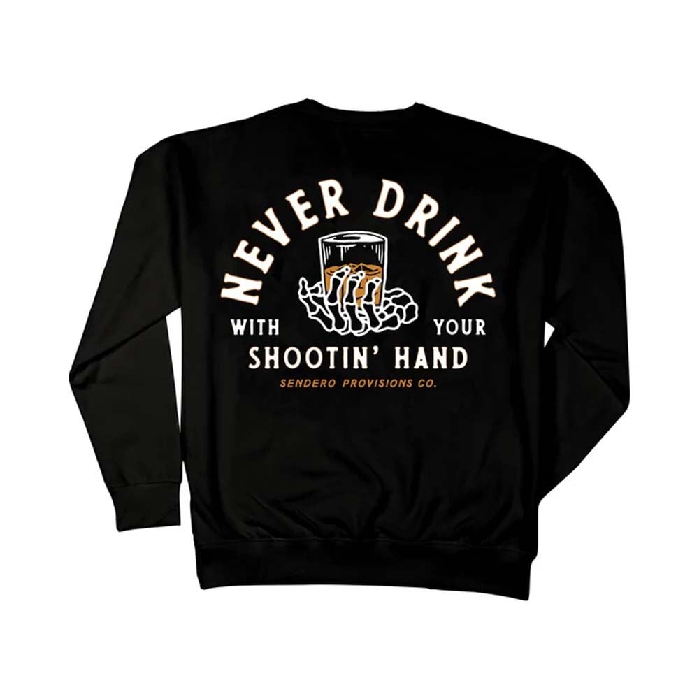 image of Men's Long Sleeve Shirt- Shootin' Hand, Black