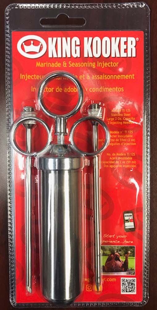 image of Stainless Steel Large Deluxe Marinade and Seasoning Injector, 2 oz