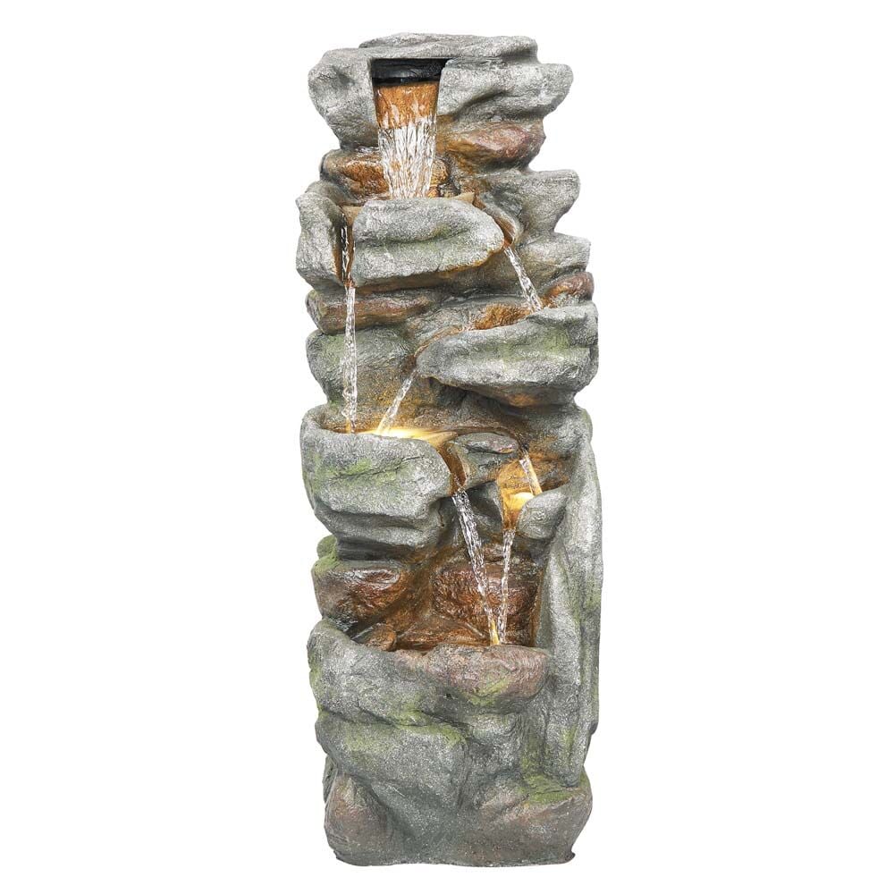 image of Multi Level Rock Fountain, Gray
