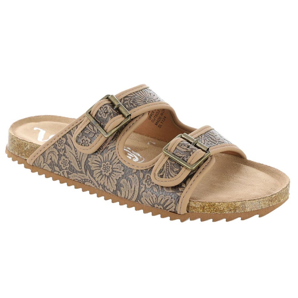 image of Women's Berry Tooled Sandals- Brown
