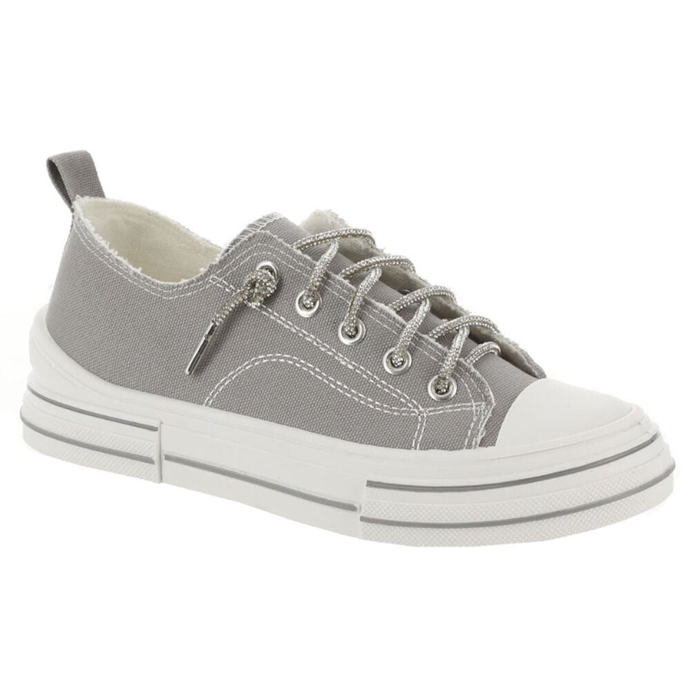 image of Women's Aman Sparkle Lace Up Canvas Sneaker- Gray