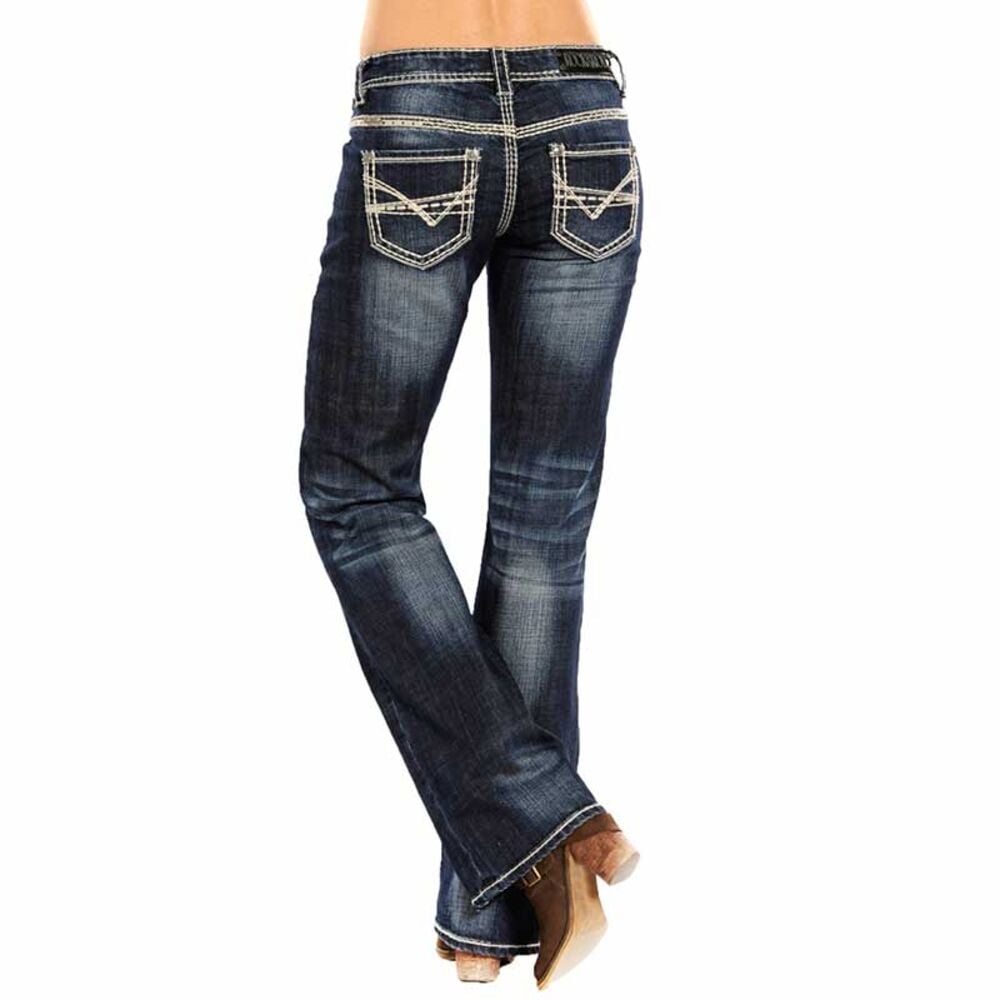 image of Women's Dark Vintage Wash Riding Bootcut Jean