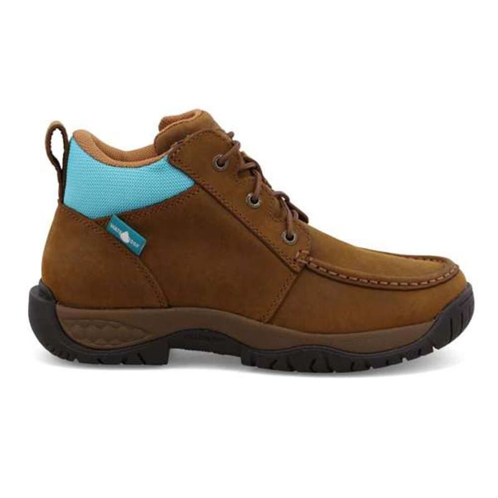 image of Women's 4 in. All Around Work Boot- Oiled Saddle and Aruba Blue