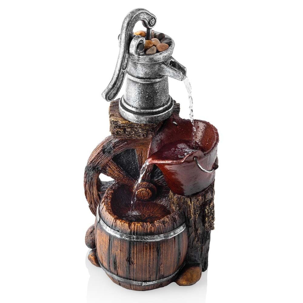image of Rustic Pump Barrel Fountain