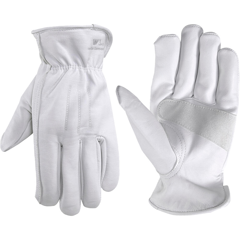 image of Men's Grain Leather Shirred Wrist Gloves