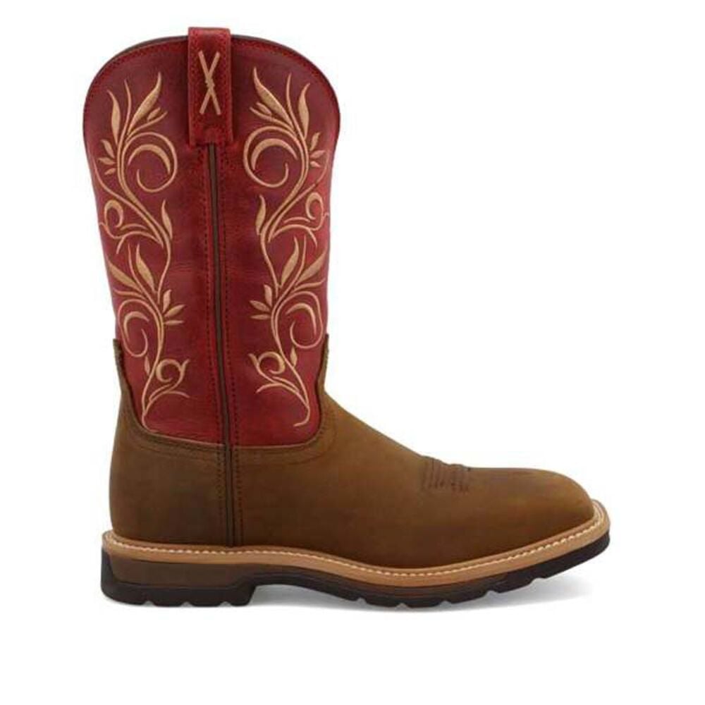 image of Women's 11 in. Western Work Boot- Distressed Latigo and Red