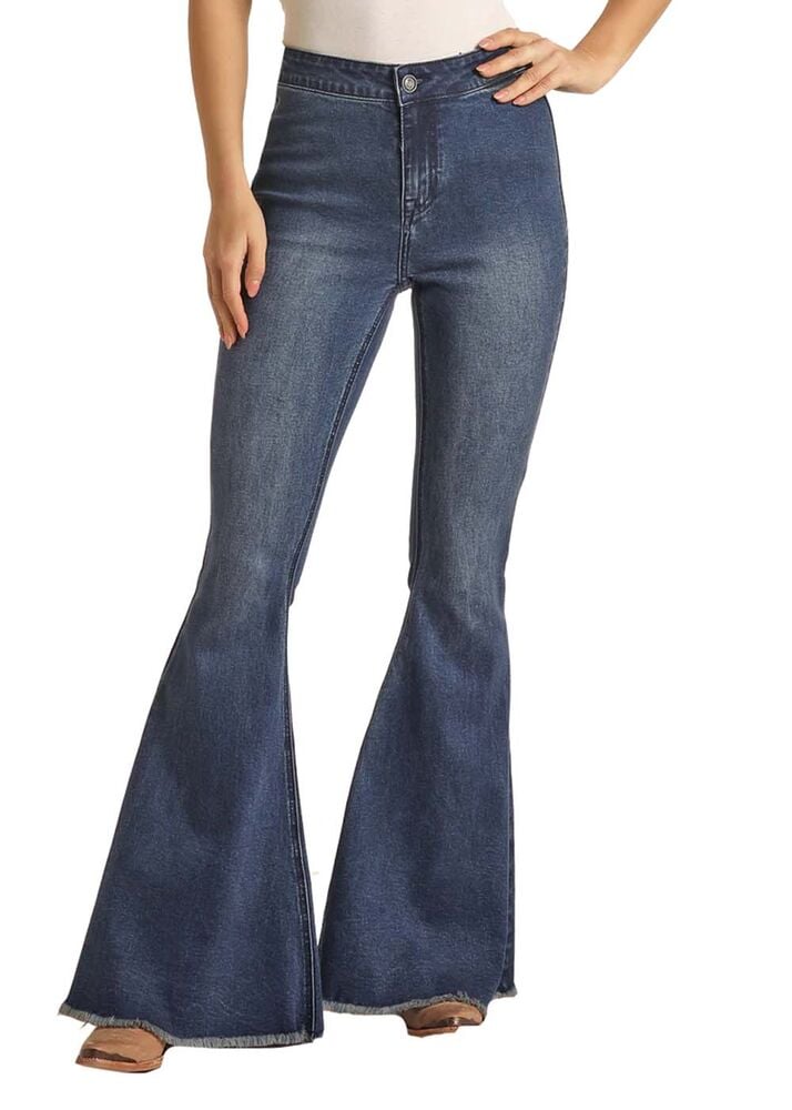 image of Women's High Rise Slim Fit Bell Bottom Jean, Dark Wash