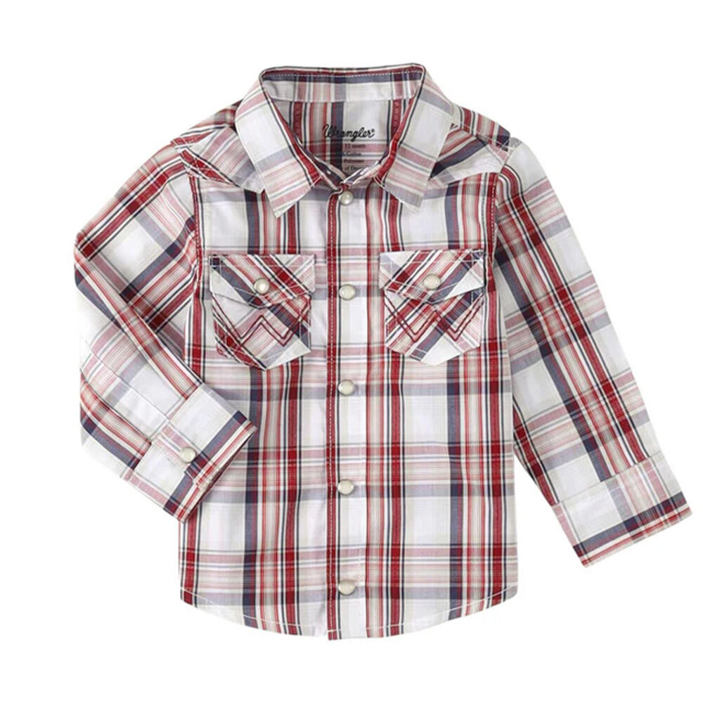 image of Infant/Toddler Boy's Plaid Long Sleeve Shirt