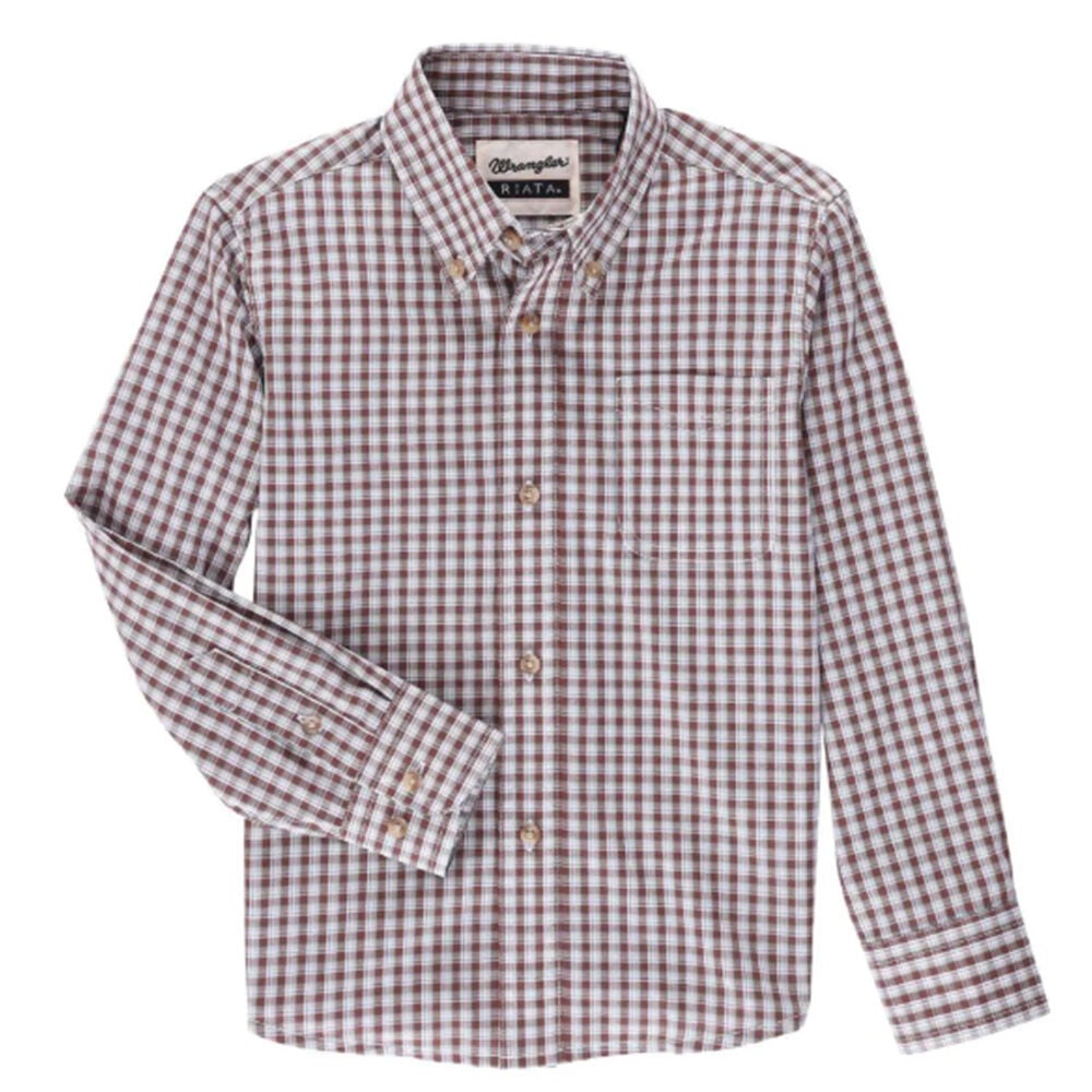 image of Boy's Riata Plaid Long Sleeve Shirt