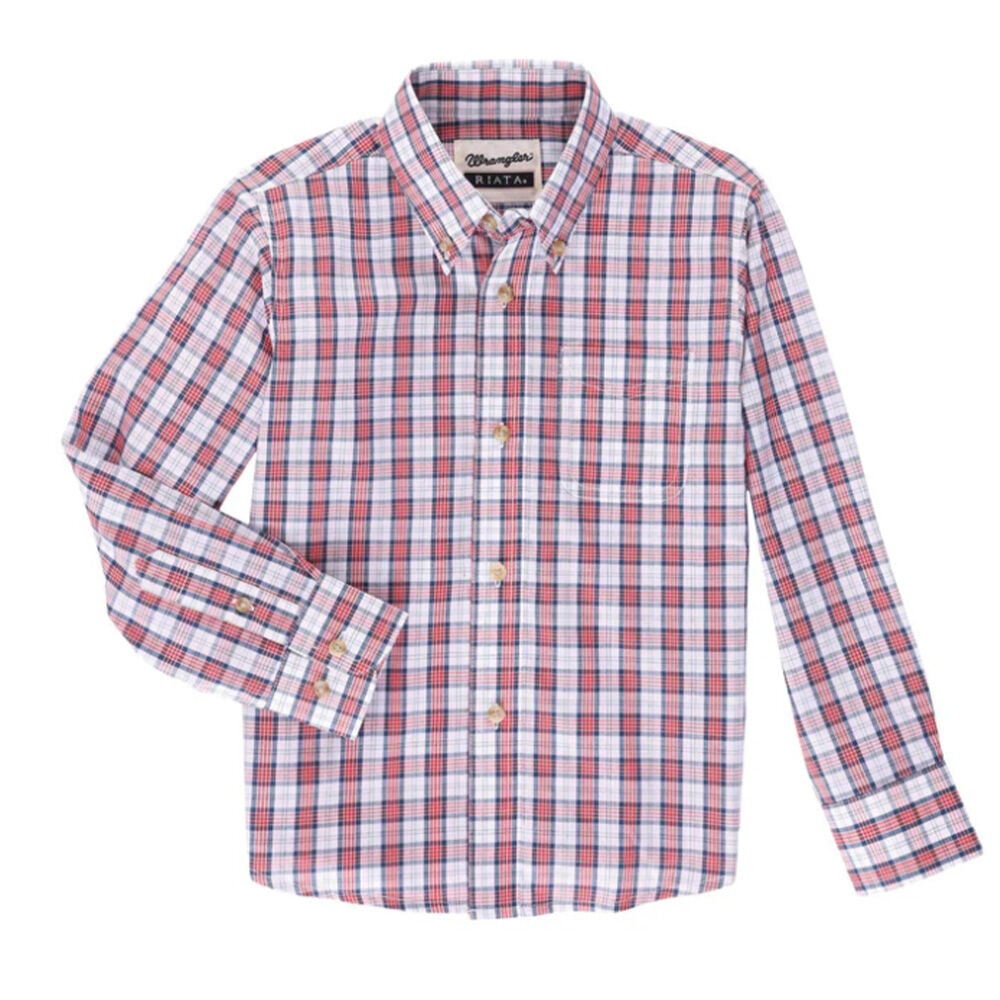 image of Boy's Riata Plaid Long Sleeve Shirt