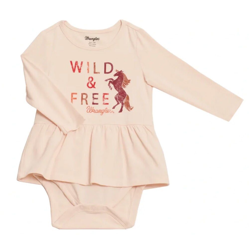 image of Infant Girl's Wild and Free Long Sleeve Onesie