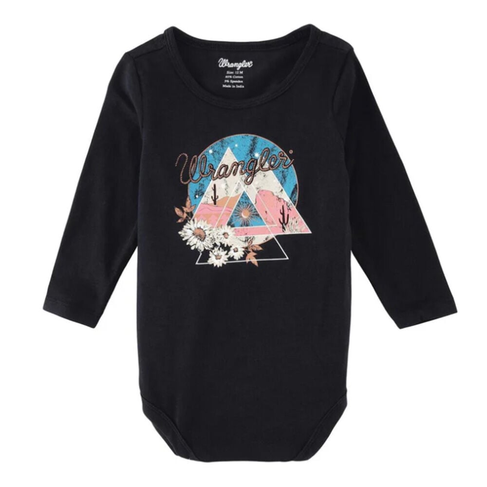 image of Infant Girl's Floral Desert Long Sleeve Onesie