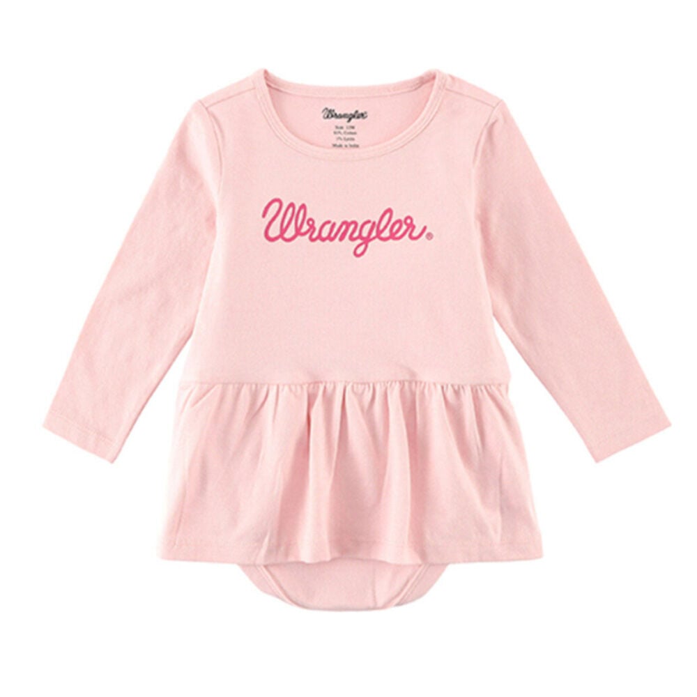 image of Infant Girl's Script Logo Long Sleeve Onesie