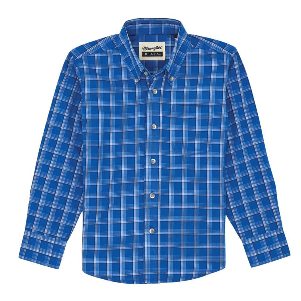 image of Boy's Riata Plaid Long Sleeve Shirt