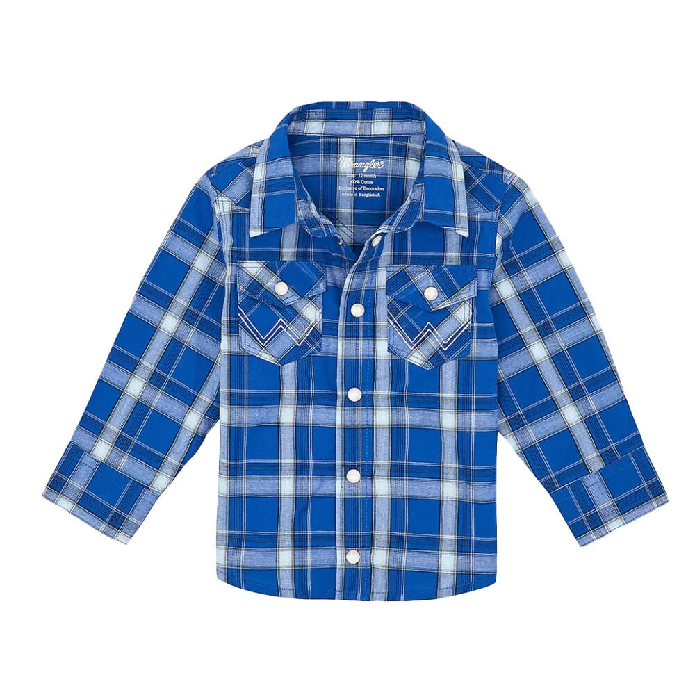image of Infant/Toddler Boy's Plaid Long Sleeve Shirt