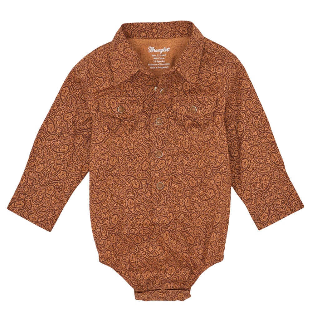 image of Infant Boy's Paisley Long Sleeve Onesie