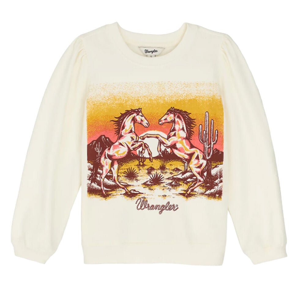 image of Girl's Desert Horse Puff Long Sleeve Shirt