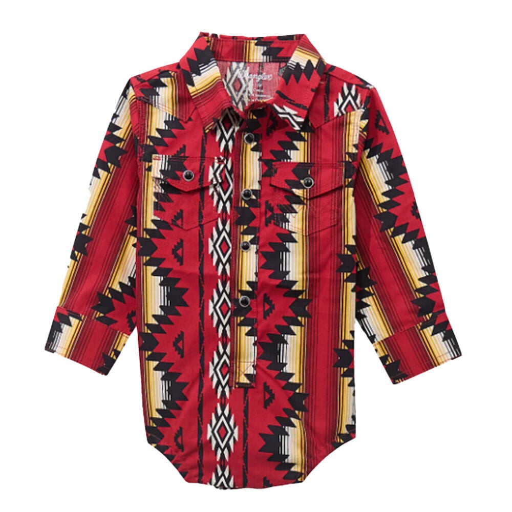 image of Infant Boy's Western Checotah Long Sleeve Onesie