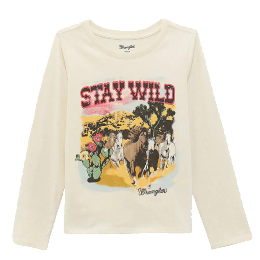 image of Girl's Western Stay Wild Long Sleeve Tee