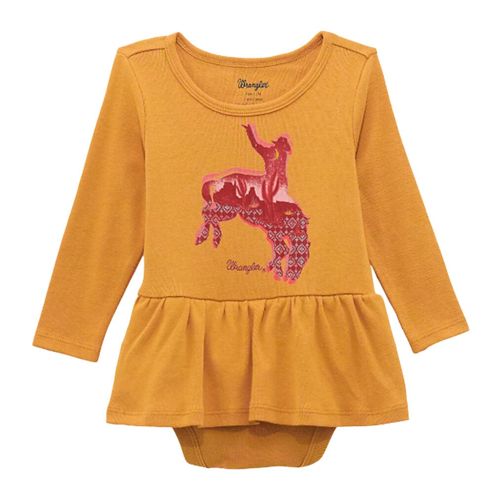 image of Girl's Horse Long Sleeve Graphic Onesie