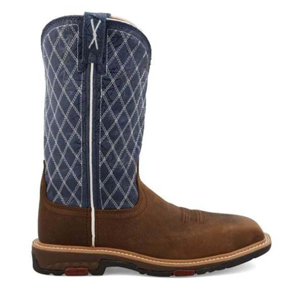 image of Women's 11 in. Western Work Boot- Brown and Blue