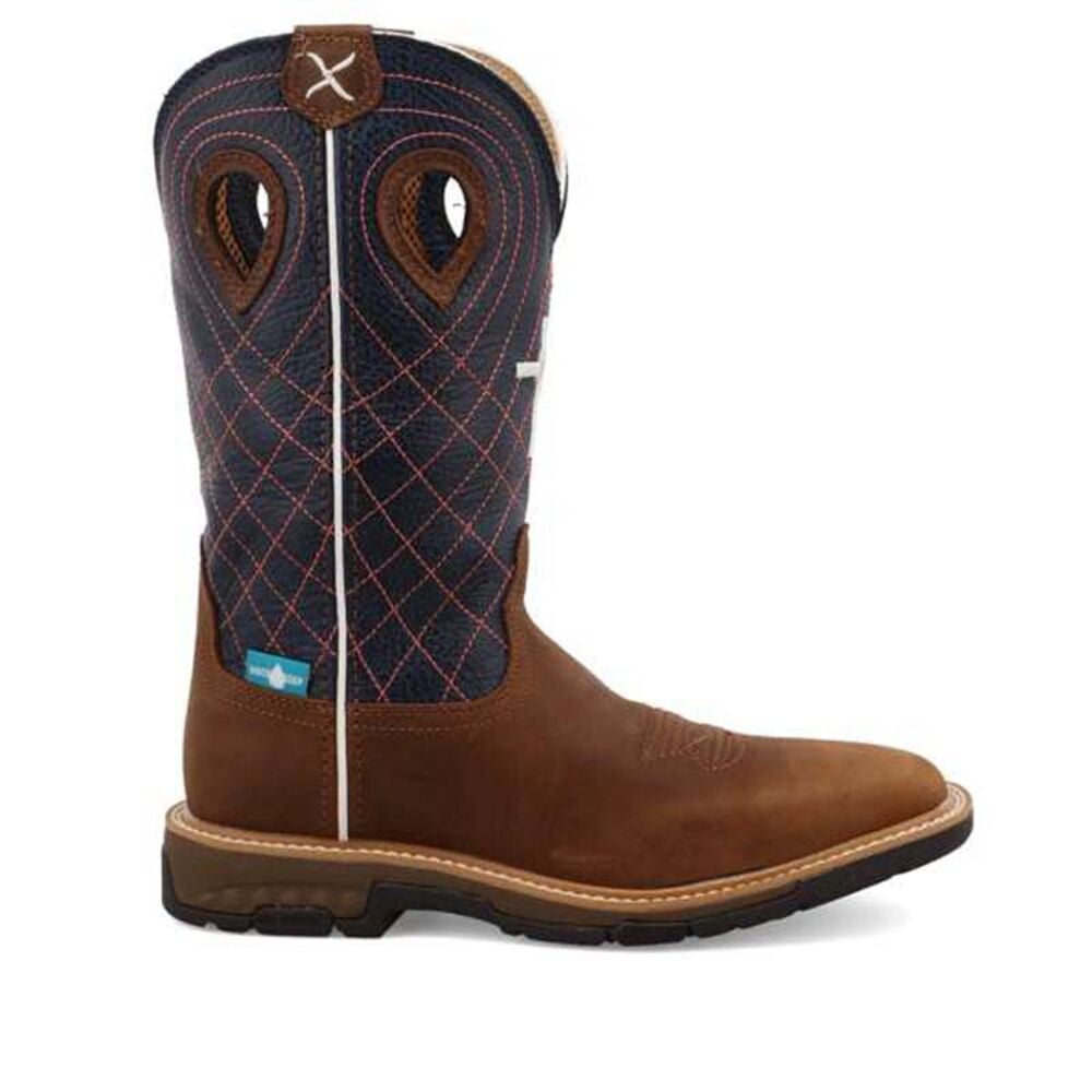 image of Women's 11 in. Western Work Boot- Brown and Navy
