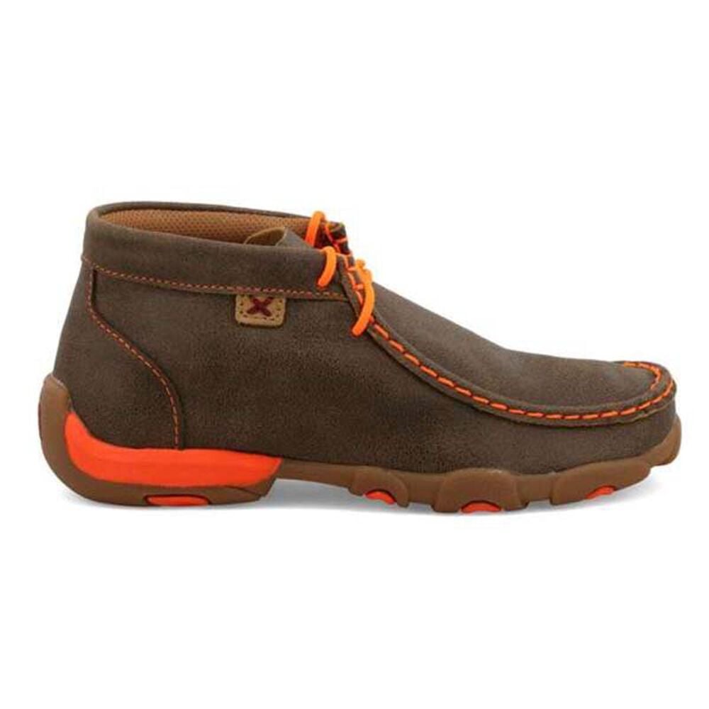 image of Kid's Chukka Driving Moc- Bomber and Neon Orange