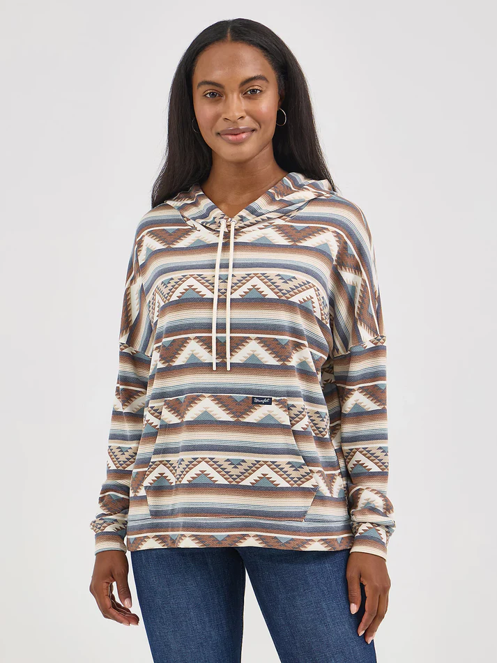 image of Women's Aztec Print Hoodie, Multi