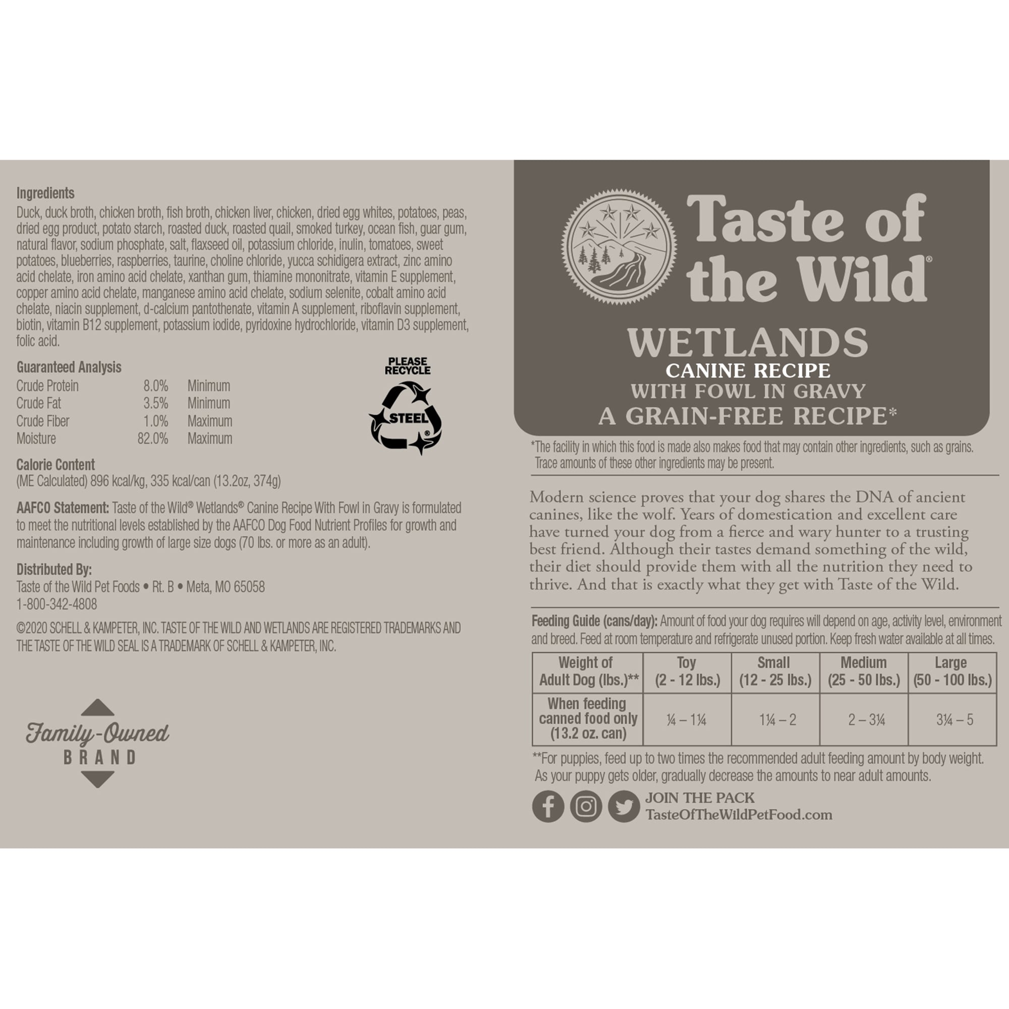 image of Taste of the Wild Dry Dog Food- Wetlands, Grain Free, 28 lb